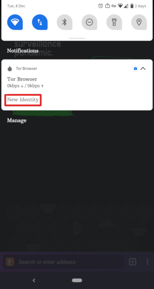 New Identity on Tor Browser for Android